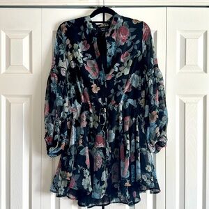 VICI Floral Chiffon Mini Dress Medium